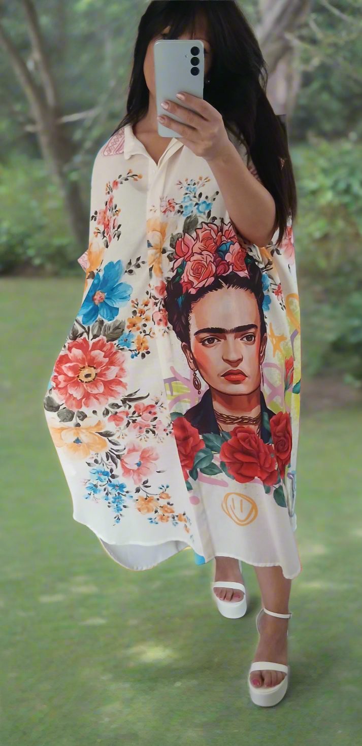 Robe chemise "Frida Kahlo"
