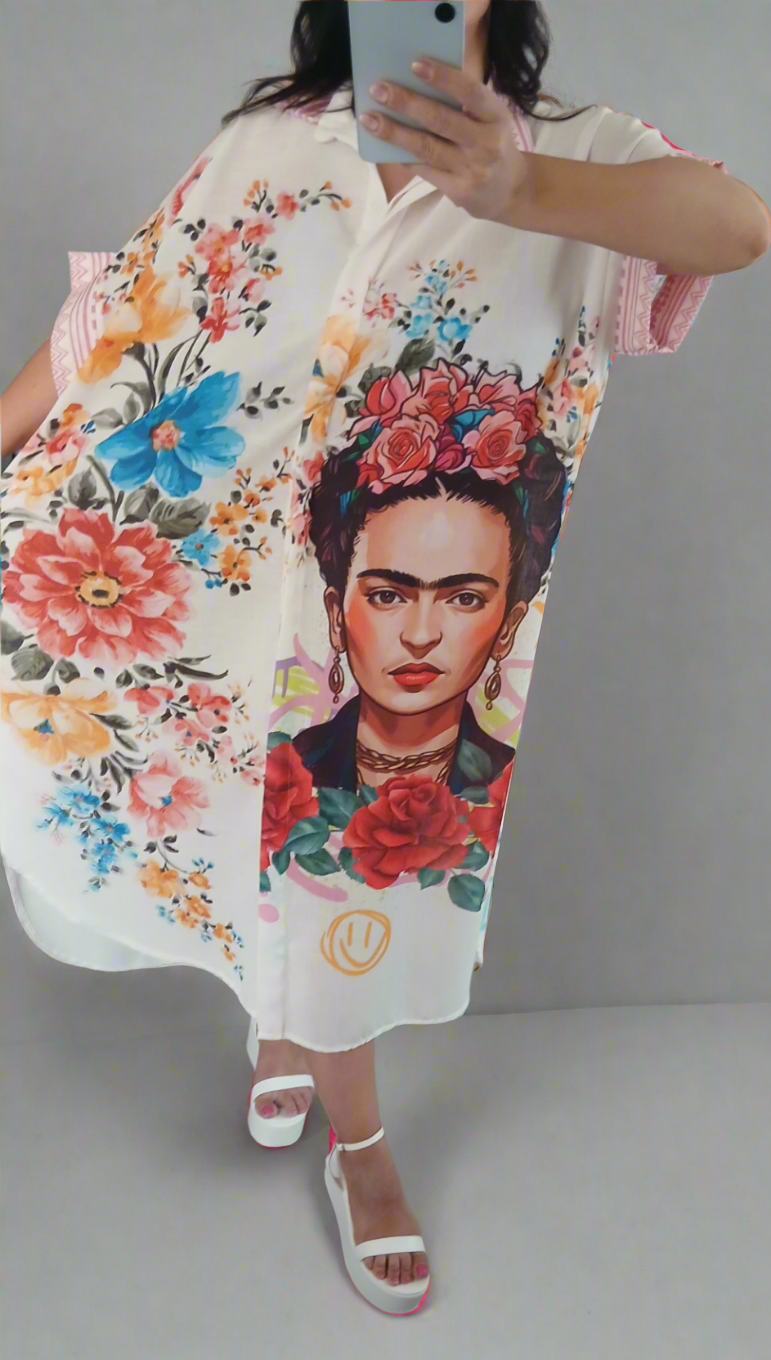 Robe chemise "Frida Kahlo"