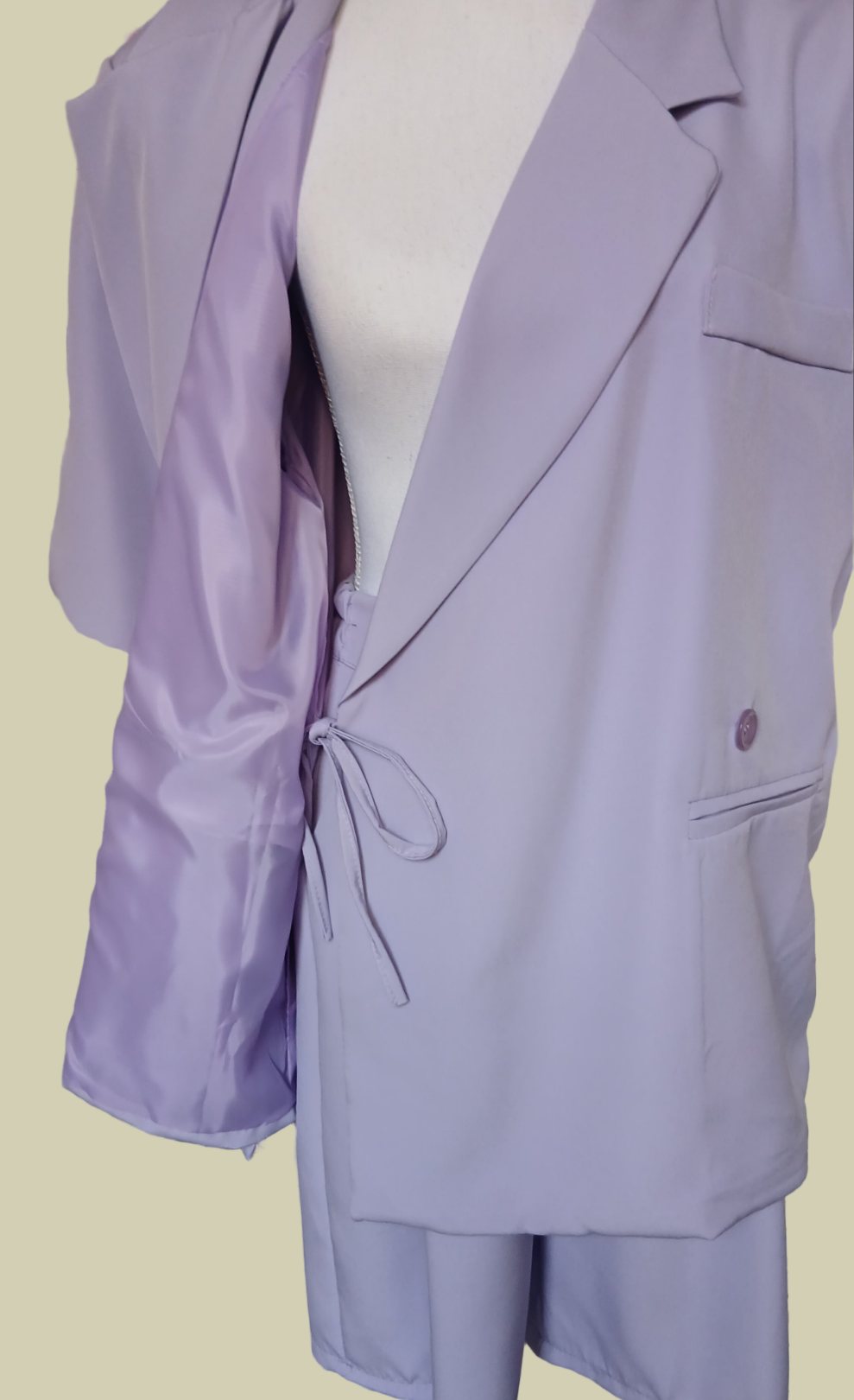 Ensemble tailleur bermuda lilas