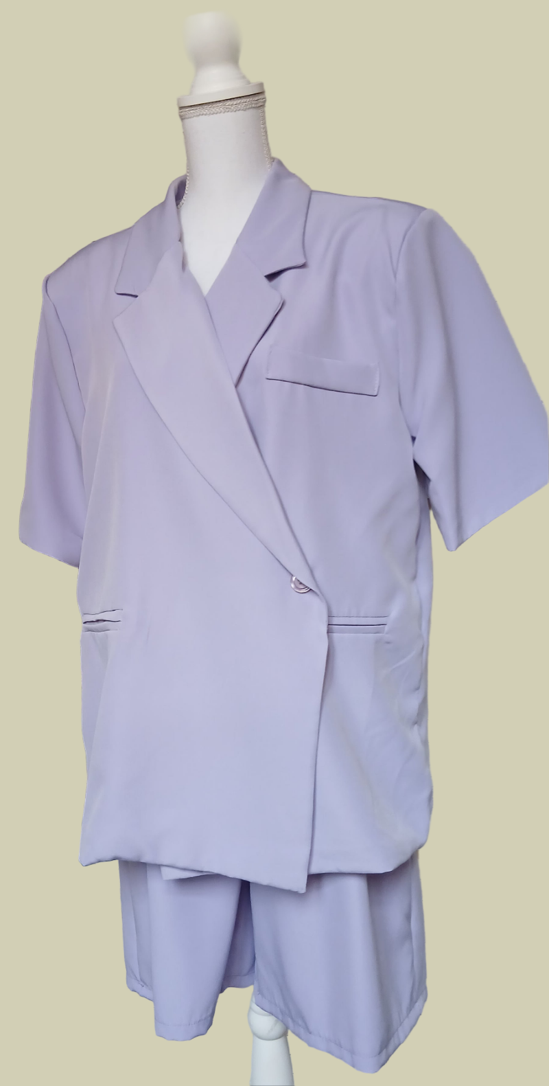 Ensemble tailleur bermuda lilas