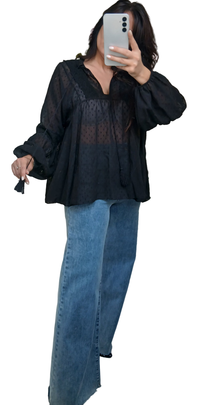 Blouse noire en mousseline