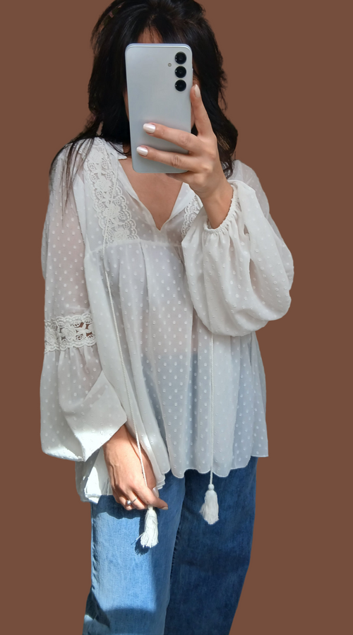 Blouse blanche en mousseline