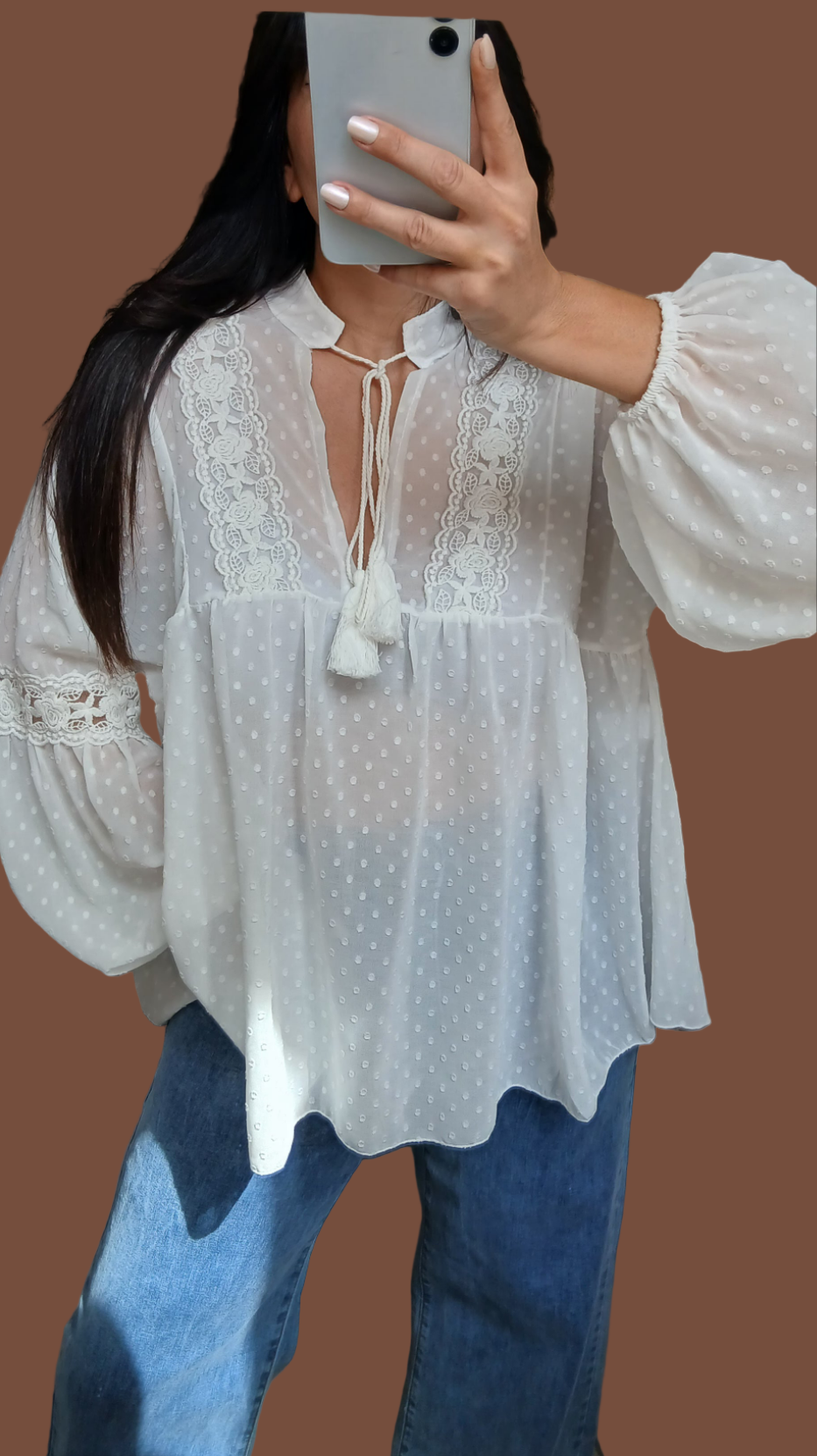 Blouse blanche en mousseline