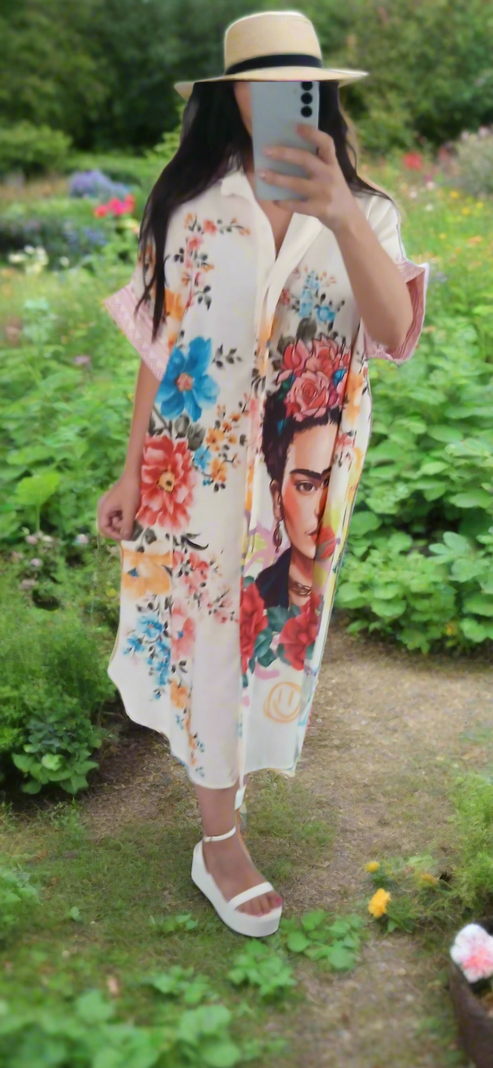 Robe chemise "Frida Kahlo"