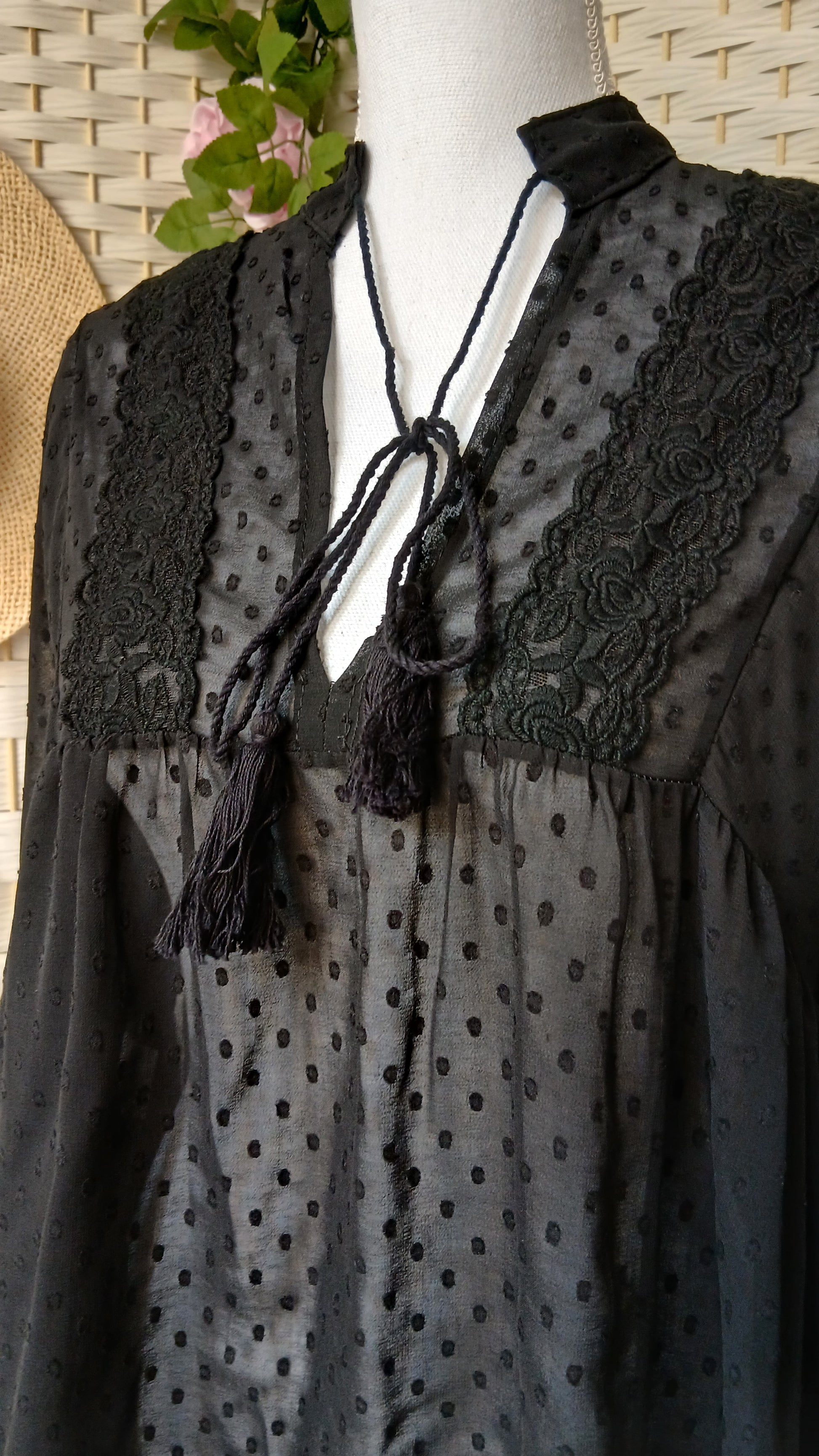 Blouse noire en mousseline