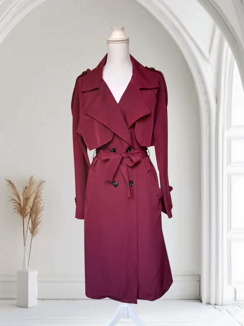 Trench oversize bordeaux