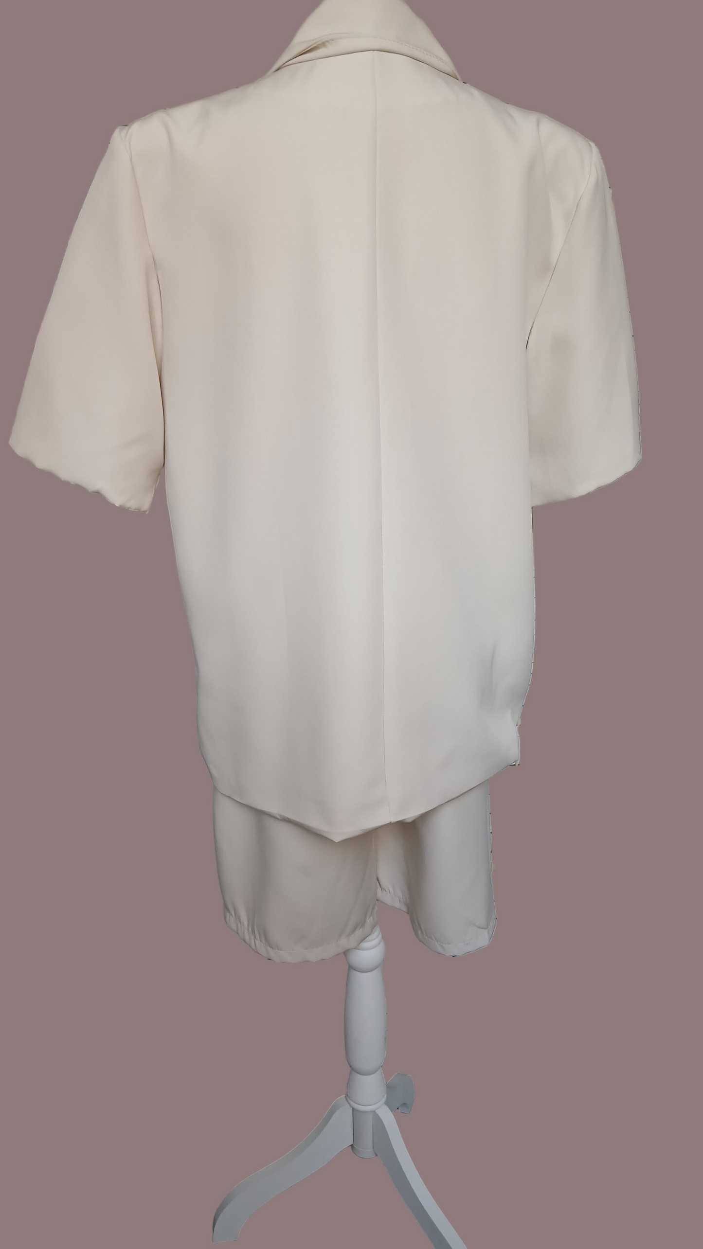 Ensemble tailleur bermuda crème