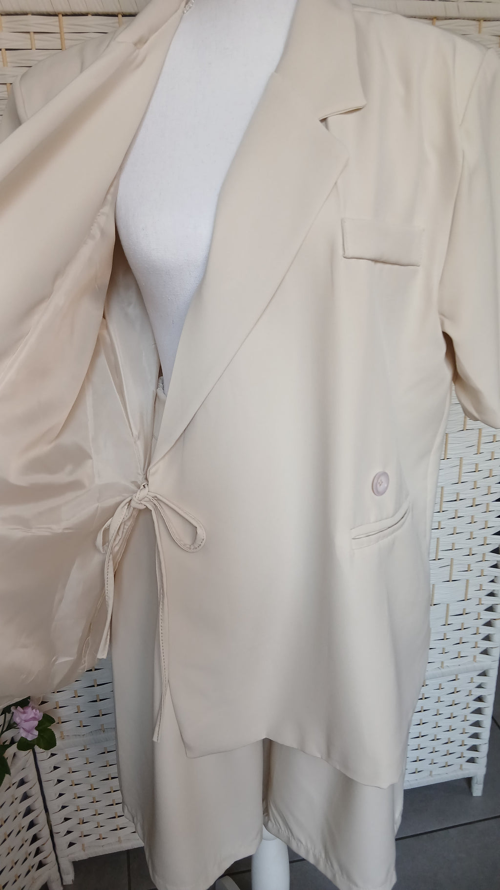 Ensemble tailleur bermuda crème