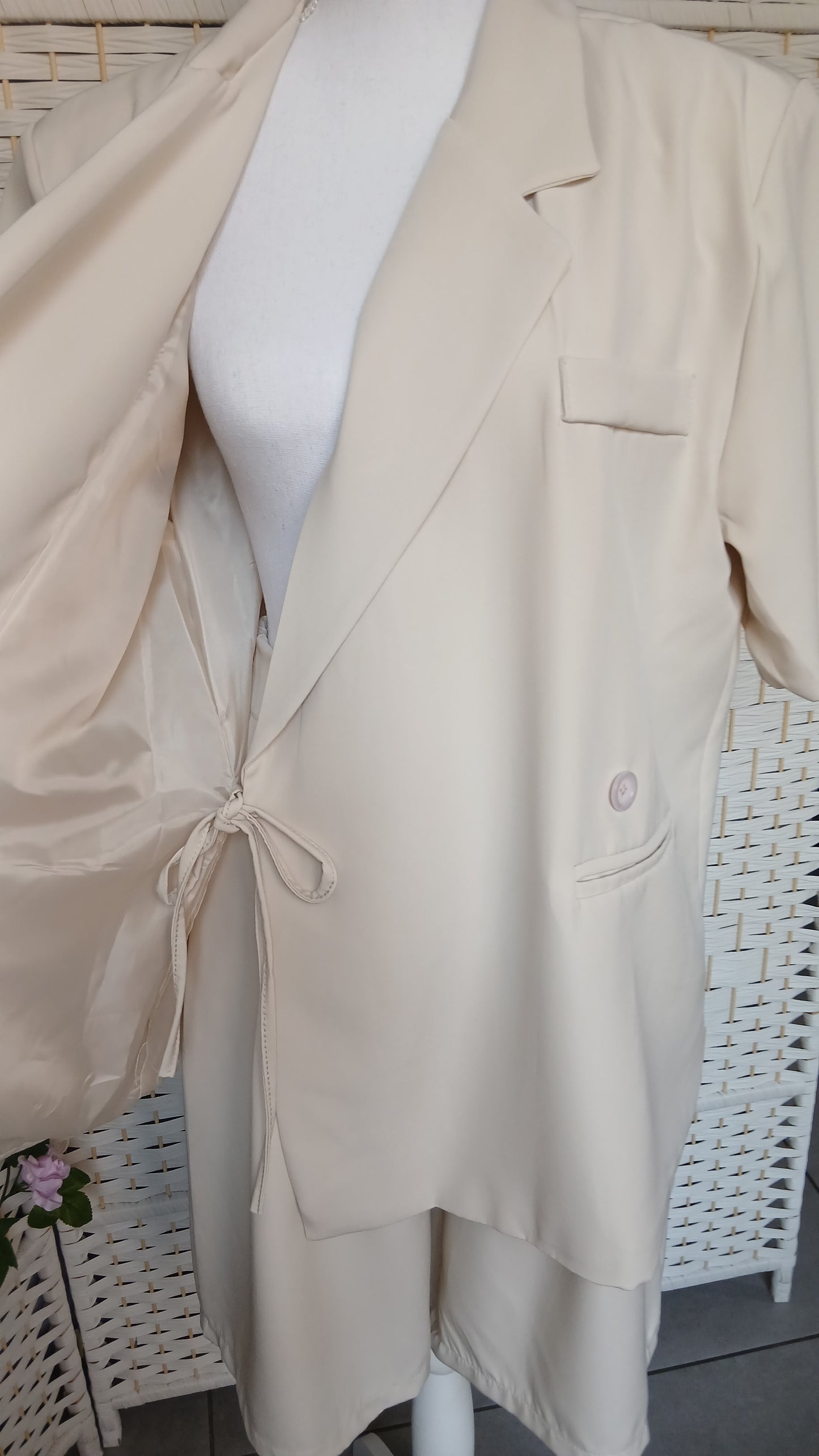 Ensemble tailleur bermuda crème