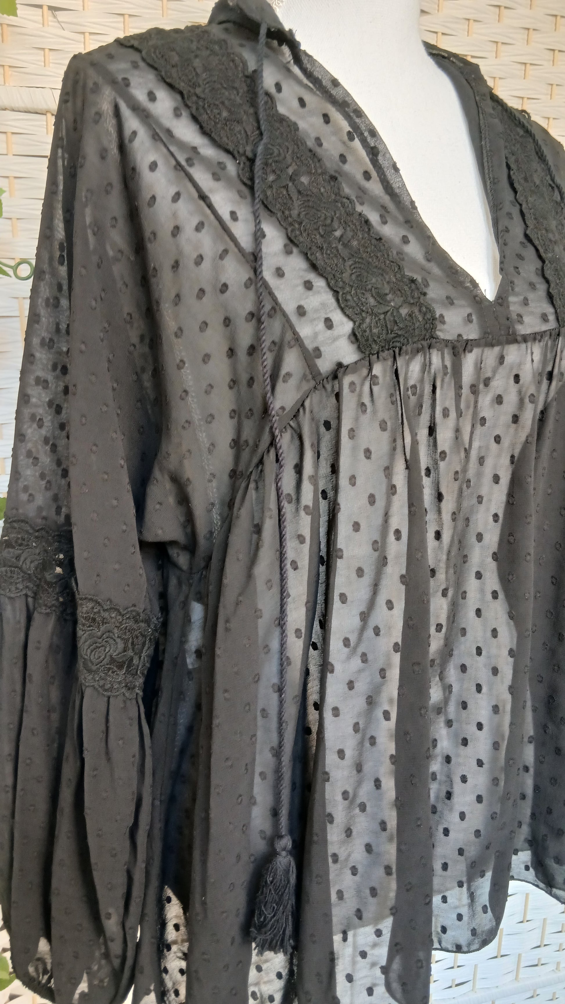 Blouse noire en mousseline