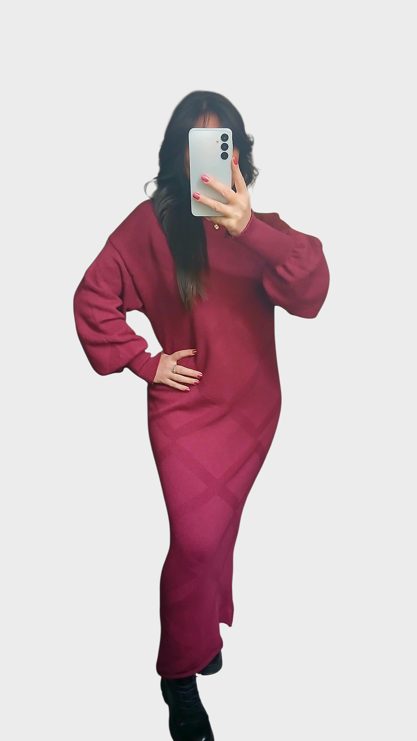 Robe Pull Longue Bordeaux – Coupe Élégante & Confort Cocooning | Fashion Muse Avenue