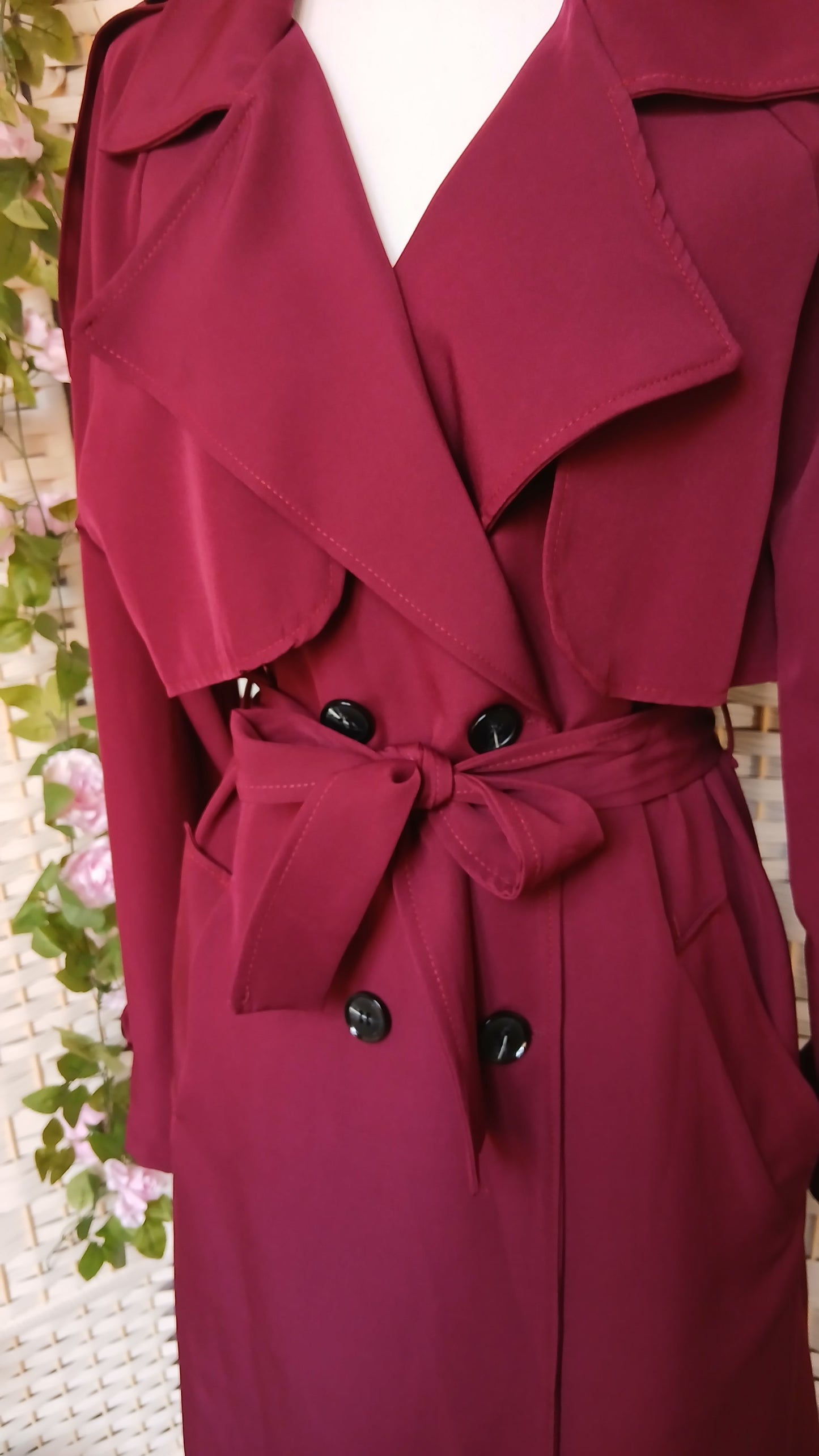 Trench oversize bordeaux