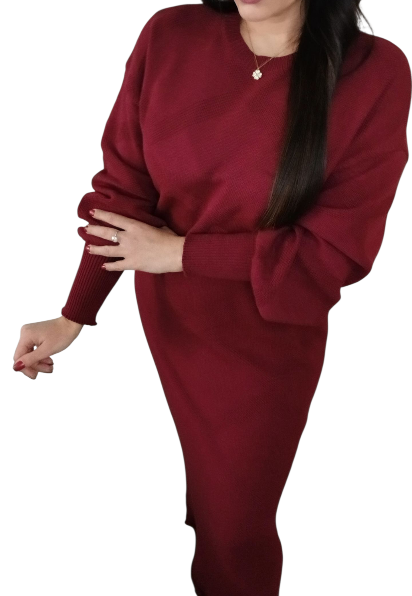 Robe Pull Longue Bordeaux – Coupe Élégante & Confort Cocooning | Fashion Muse Avenue