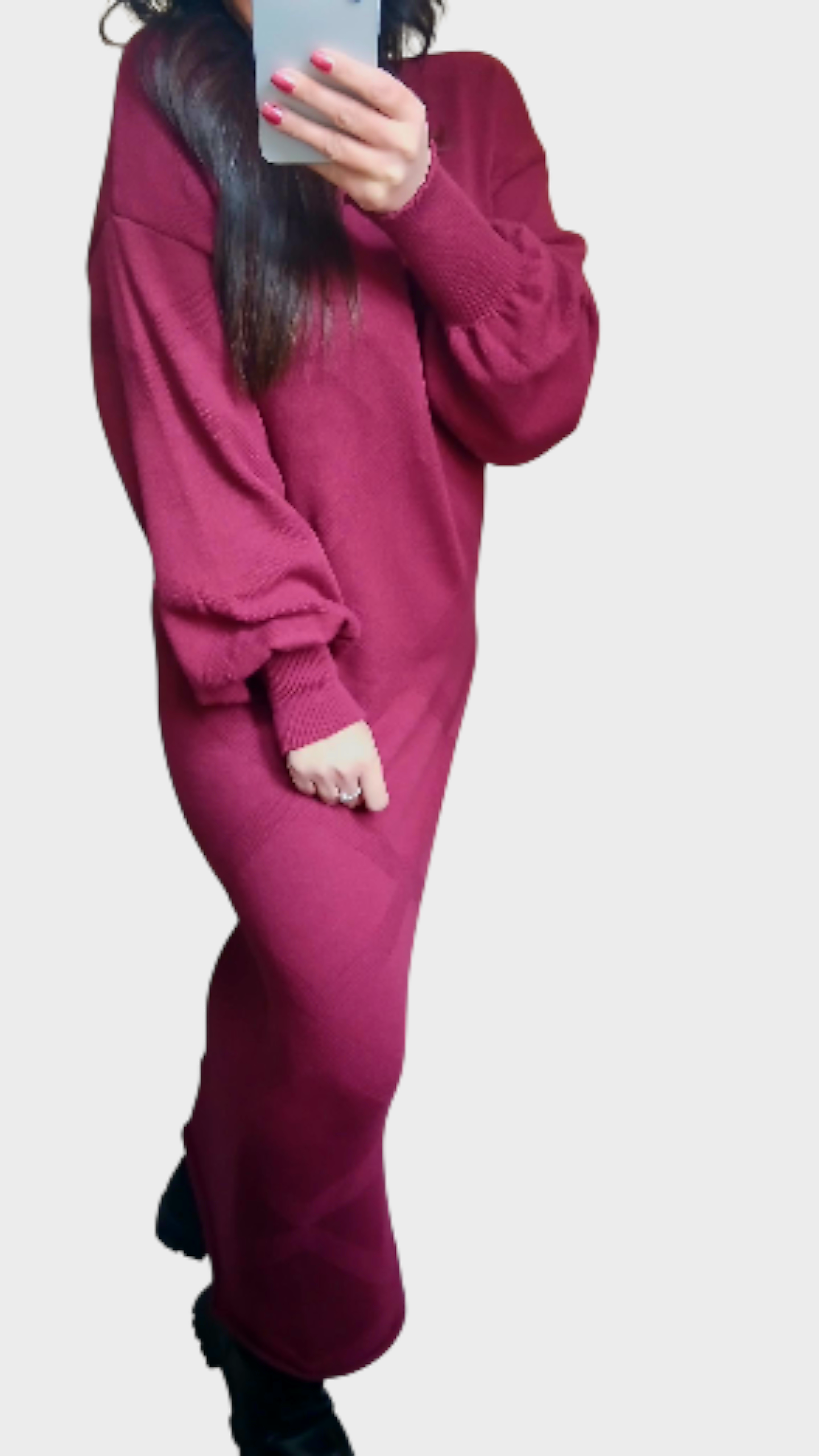 Robe Pull Longue Bordeaux – Coupe Élégante & Confort Cocooning | Fashion Muse Avenue