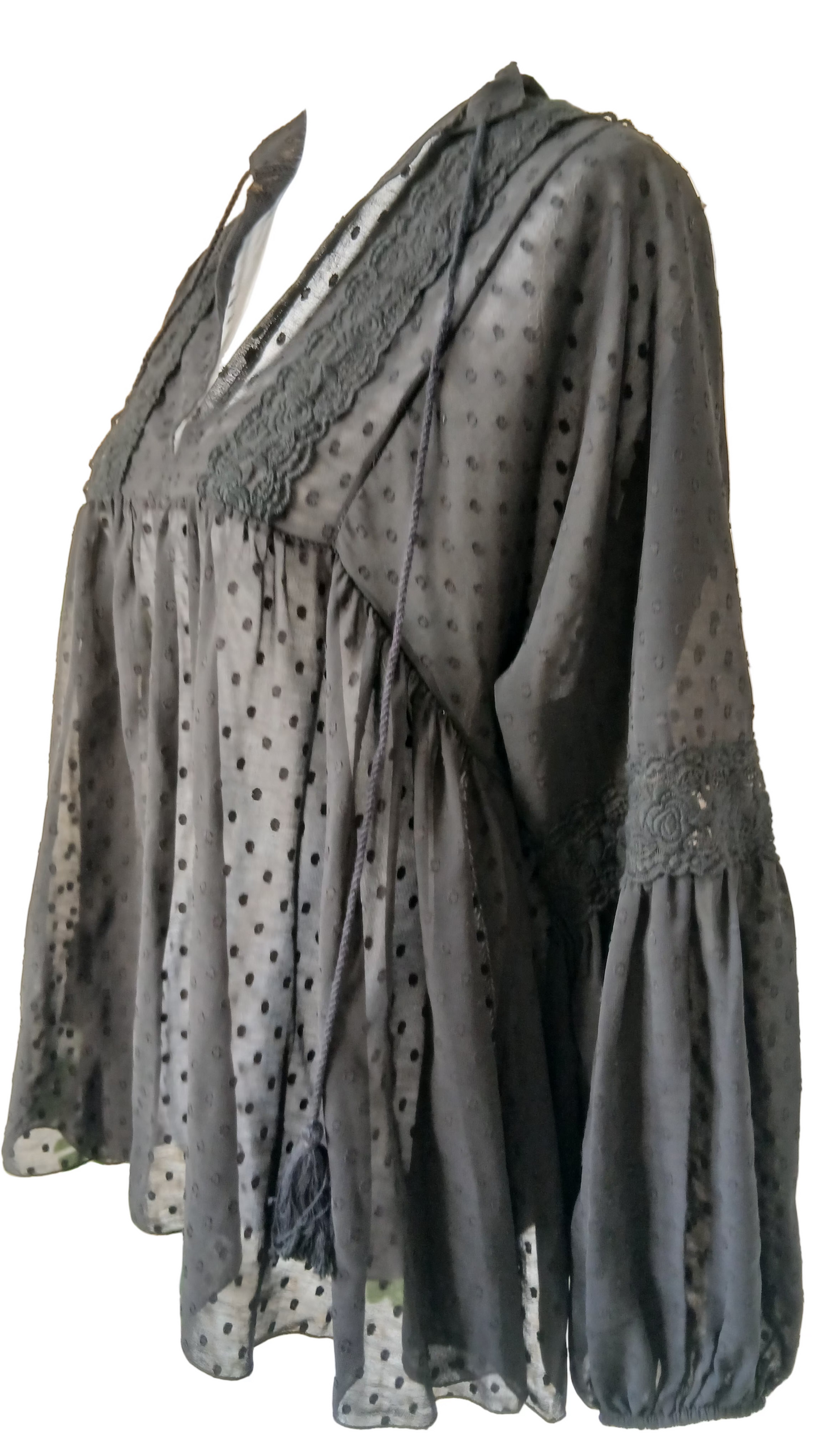 Blouse noire en mousseline