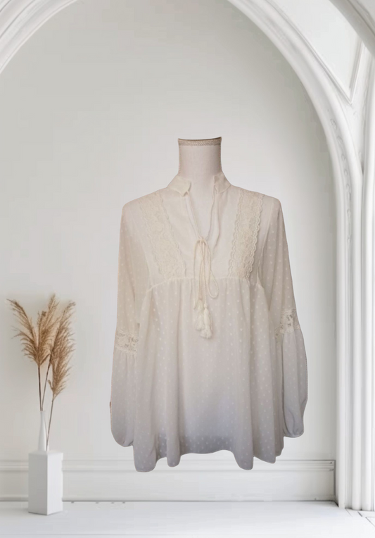 Blouse blanche en mousseline