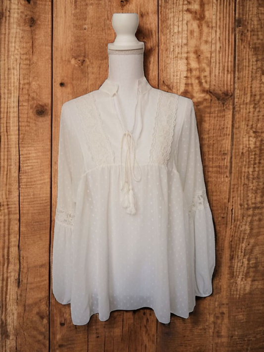Blouse blanche en mousseline