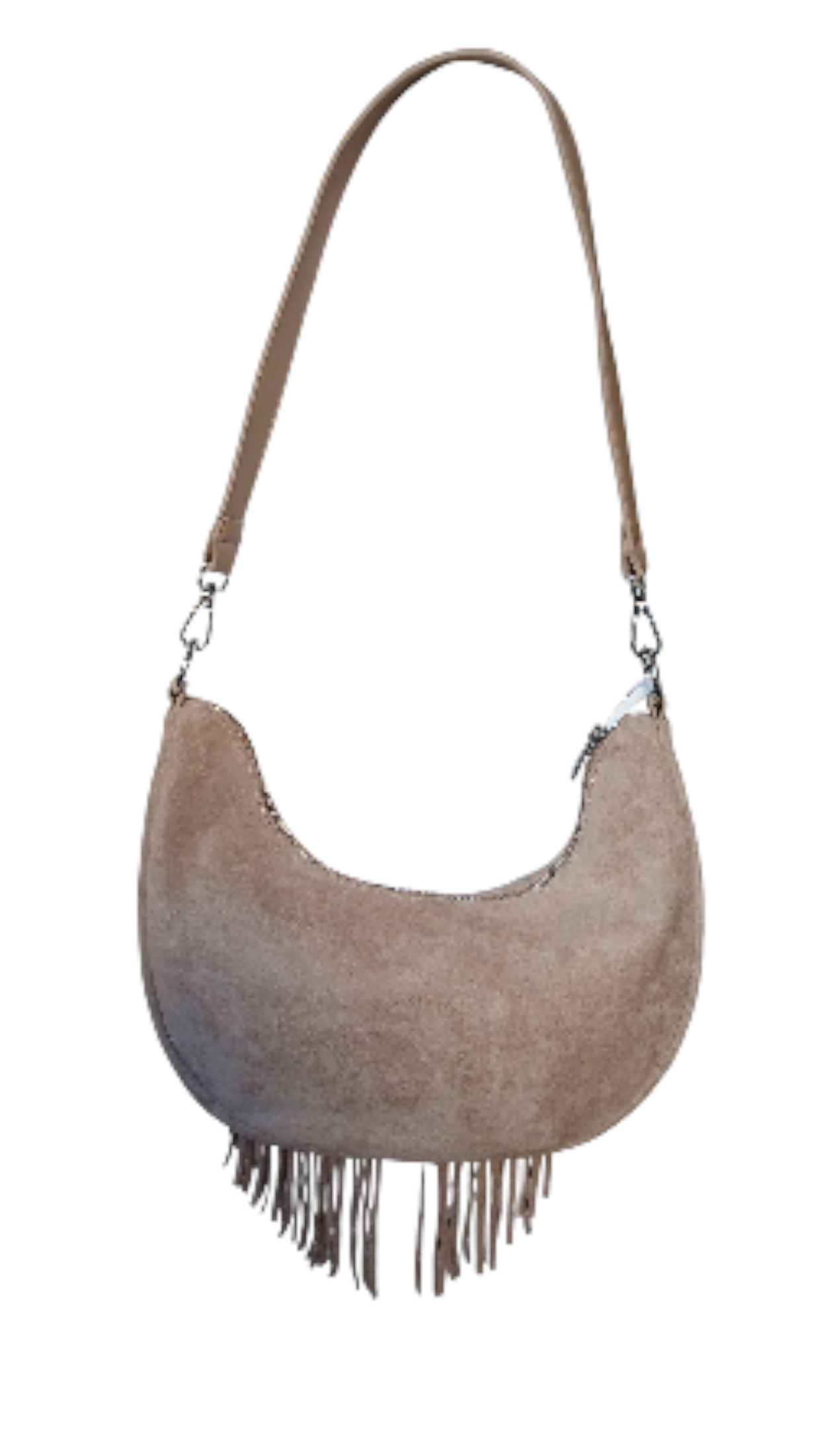 Sac à main franges beige en suédine – Chic, tendance et léger