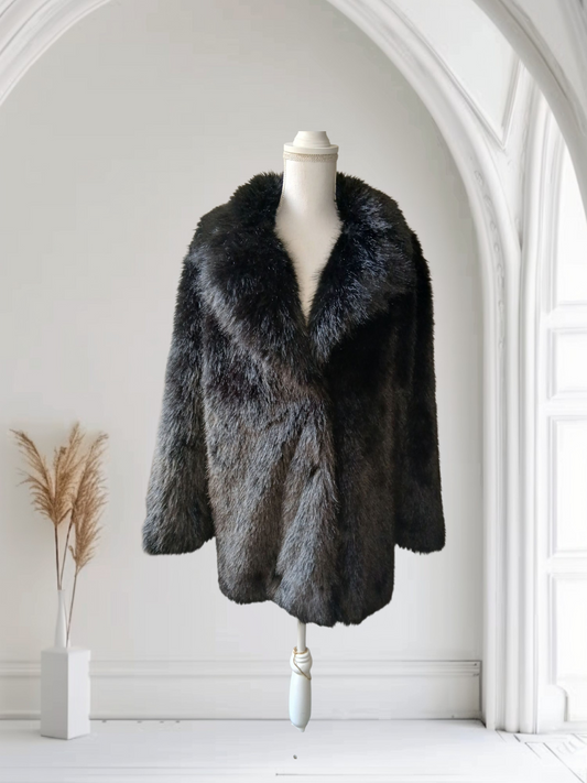 Manteau Femme Fausse Fourrure Noire – Manteau Chic et Douillet